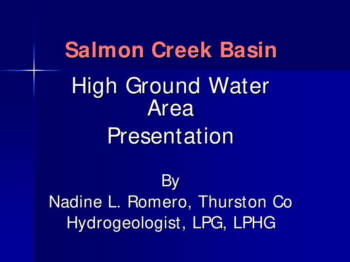 high ground water high ground water area area