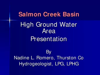 High Ground Water  High Ground Water  Area  Area  Presentation  Presentation  By  By  Nadine L.