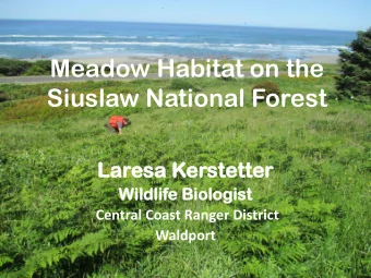 Siuslaw National Forest  La  Laresa  esa Kerstett  stetter  er  Wild  Wi  ldlif  life  e Bio  iolo
