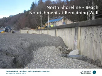 North Shoreline Path and Beach North Shoreline  Beach  Construction  Nourishment at Remaining