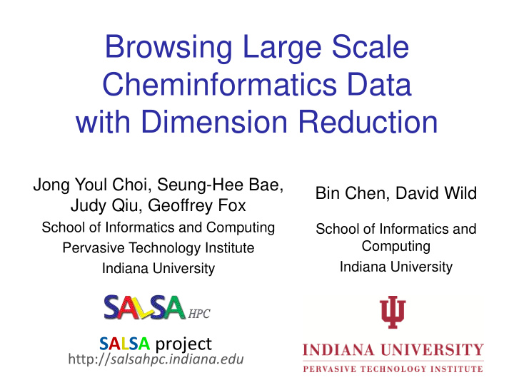 browsing large scale cheminformatics data with dimension