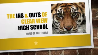 THE ULTIMATE QUESTION WHAT IS CLEAR VIEW?  We are a REAL High  We have a  We have Letterman