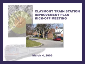 Project Background  Project Scope   Evaluate existing conditions   Issues, opportunities and