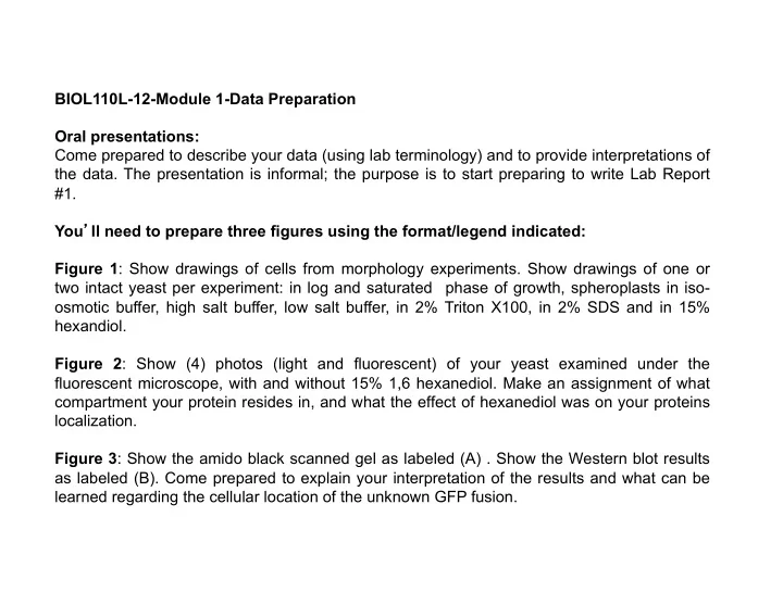 biol110l 12 module 1 data preparation oral presentations