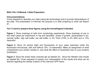 BIOL110L-12-Module 1-Data Preparation  Oral presentations:  Come prepared to describe your data