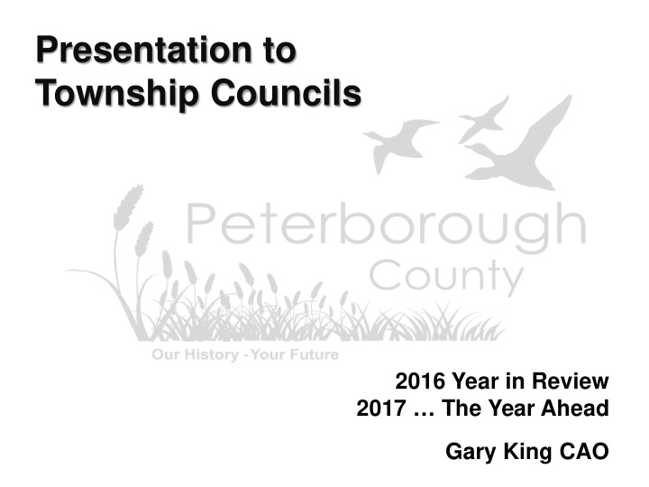 presentation to township councils