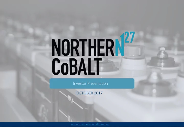 investor presentation oct october 201 2017