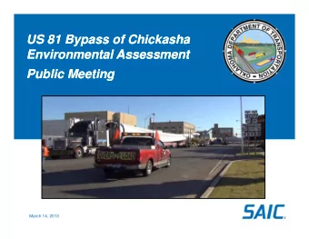 US 81 Bypass of Chickasha  US 81 Bypass of Chickasha  Environmental Assessment  Environmental
