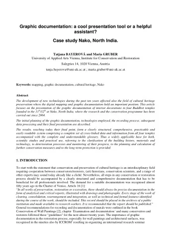 Graphic documentation: a cool presentation tool or a helpful  assistant?  Case study Nako, North