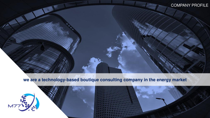 we are a technology based boutique consulting company in