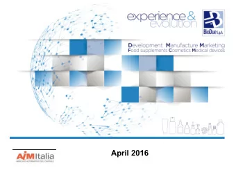 April 2016  1  enrico.petocchi@twiceresearch.it The history since 1986  2    See video in