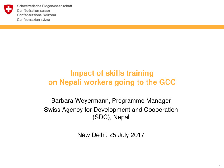 impact of skills training on nepali workers going to the