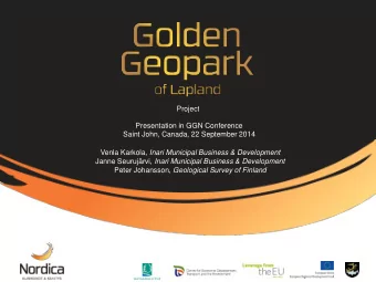 Project  Presentation in GGN Conference  Saint John, Canada, 22 September 2014 Venla Karkola, Inari