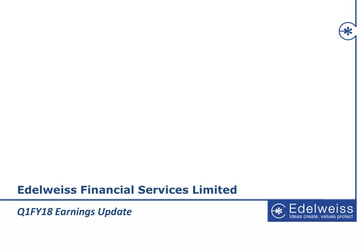 q1fy18 earnings update
