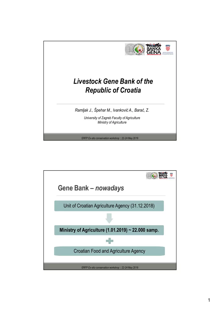 livestock gene bank of the republic of croatia