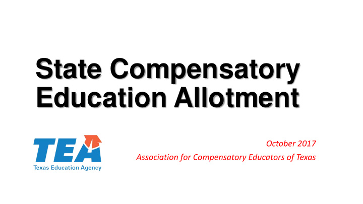 state compensatory education allotment