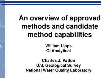 An overvie  An overvie  ew of approved  ew of approved  methods  and candidate  method  d