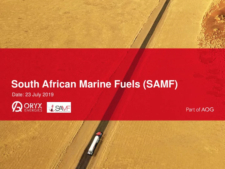 south african marine fuels samf