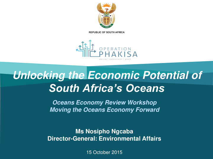unlocking the economic potential of south africa s oceans