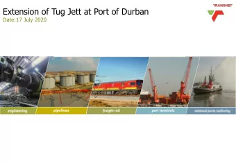 Extension of Tug Jett at Port of Durban  Date:17 July 2020  Tug Jetty Tender Clarification: Index