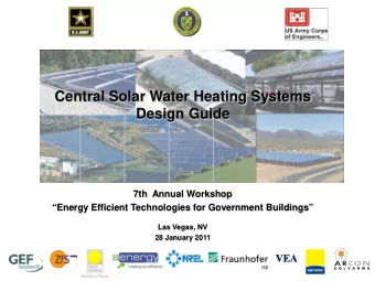 Central Solar Water Heating Systems  Design Guide  7th  Annual Workshop  Energy Efficient