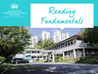 Readi  Reading  ng  Funda  Fundamen  menta tals  What is Reading Fundamentals?  Reading