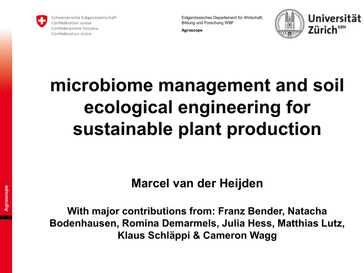 microbiome management and soil ecological engineering for