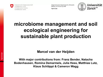 microbiome management and soil  ecological engineering for  sustainable plant production  Marcel