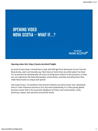 December-1-17  Opening video link: https://youtu.be/oKvsF7v4gNc  As some of you know, I moved here