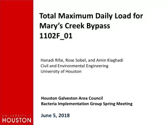 1102F_01  Hanadi Rifai, Rose Sobel, and Amin Kiaghadi  Civil and Environmental Engineering