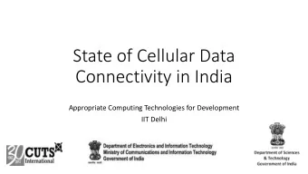 State of Cellular Data  Connectivity in India  Appropriate Computing Technologies for Development