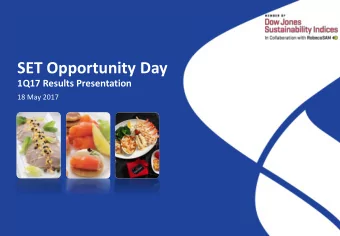 SET Opportunity Day  1Q17 Results Presentation  18 May 2017  Page 1  Disclaimer  The information