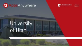 University  of Utah  2  Who We Are v Tier 1 Research University with 35K students v Considered a