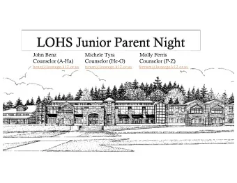 John Benz  Michele Tyra  Molly Ferris  Counselor (A-Ha)  Counselor (He-O)  Counselor (P-Z)