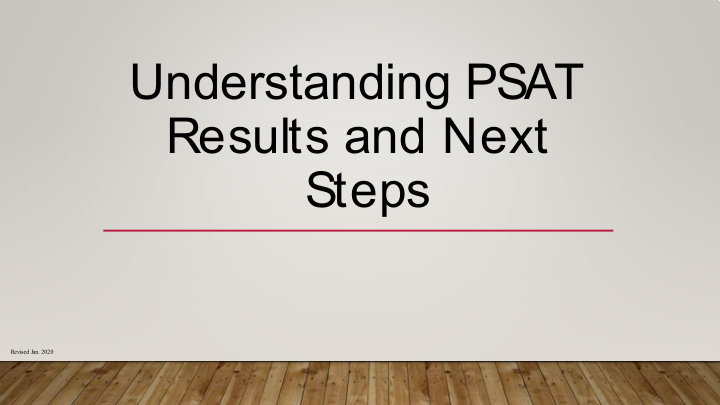 understanding psat results and next steps