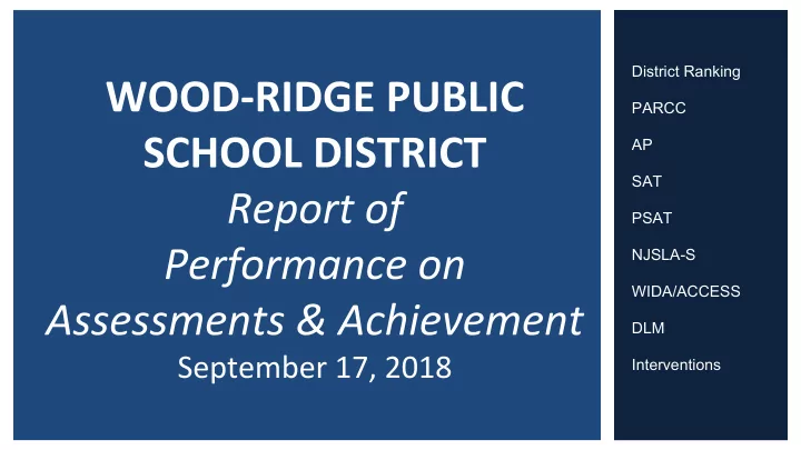 district ranking parcc ap sat psat njsla s wida access
