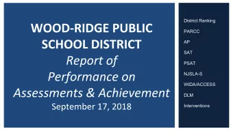 District Ranking  PARCC  AP  SAT  PSAT  NJSLA-S  WIDA/ACCESS  DLM  Interventions New Jersey
