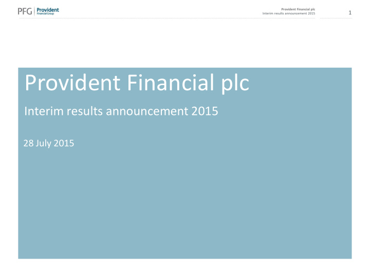 provident financial plc