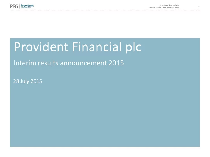 provident financial plc