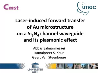of Au microstructure on a Si 3 N 4 channel waveguide  and its plasmonic effect  Abbas Salmanirezaei