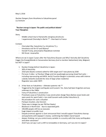 May 3, 2016 Nuclear Dangers from Hiroshima to Fukushima panel  Liu Institute &quot;Nuclear energy