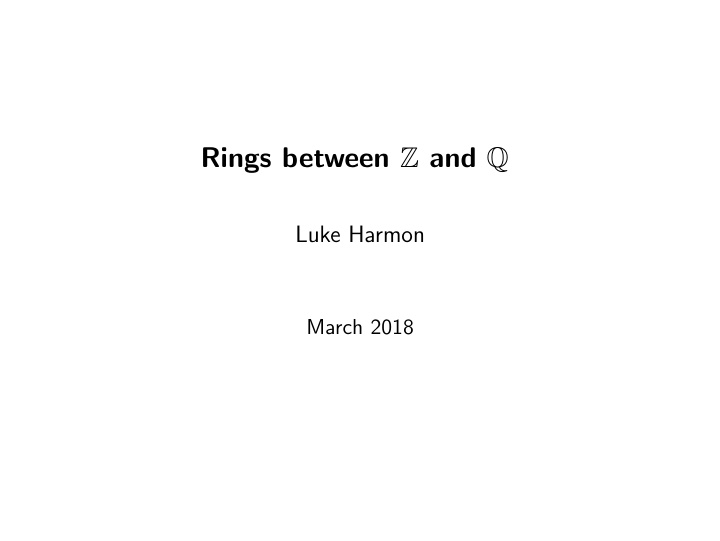rings between z and q