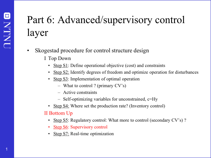 part 6 advanced supervisory control layer