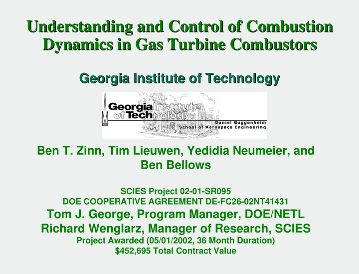 understanding and control of combustion understanding and