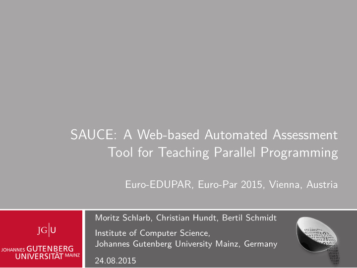 sauce a web based automated assessment tool for teaching