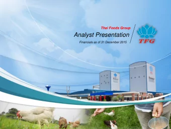 Analyst Presentation  Financials as of 31 December 2015  Disclaimer The information contained in