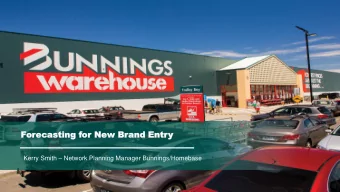 For  orecast  ecasting  ing for  or New  New Br  Brand  and Entr  Entry Kerry Smith  Network