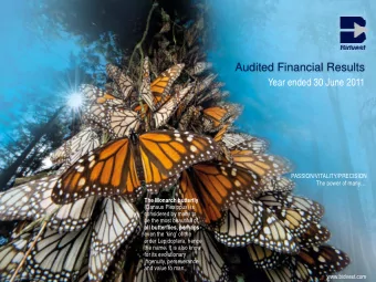Audited Financial Results  Year ended 30 June 2011  PASSION/VITALITY/PRECISION  The power of
