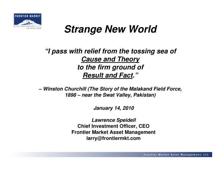 strange new world