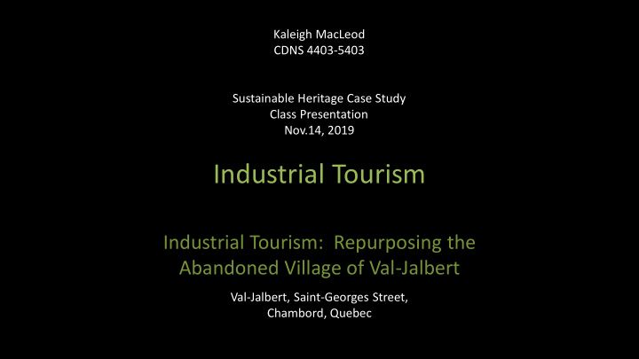 industrial tourism